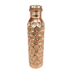 Fabulous Design Pure Copper Water <b>Bottle</b> Diamond Design Hammered Finish Leak Proof Joint Free Health Benefit For Gym Yoga <b>Travel</b> - Product Image 1