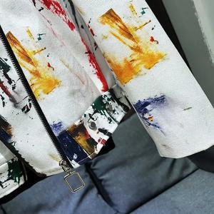 แจ็กเก็ตมอเตอร์ไซด์กันน้ำกันลมมีซิปทำจากผ้าใบหนังแท้สำหรับผู้ชาย - Product Image 4