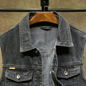 Novedades Chaleco sin mangas de mezclilla de talla grande para invierno Estilo personalizado 100% Algodón Prendas de abrigo para hombre - Product Image 3