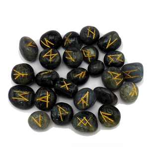 Wholesale Natural Iolite Stone Tumbled Rune <b>Set</b> Feng Shui Style <b>Crystal</b> Gemstone for Healing Mineral Rune Stones - Product Image 3