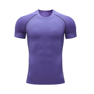 Athlétique gym compression t-shirt hommes entraînement formation couche de base respirant évacuation de l'humidité séchage rapide fitness haut de sport - Product Image 5