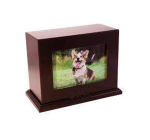 Venta caliente moderno estilo americano gato y perro cenizas urna conmemorativa con marco de fotos calidad mascota recuerdo urna suministros funerarios - Product Image 2