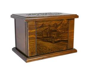 Urna Funeraria de Madera para Camionero con Grabado, Urna para Cremación de Camionero - Product Image 5