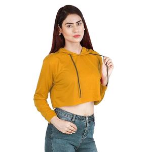 Sudadera corta de algodón para mujer disponible en un proveedor mayorista para mercados globales con costuras de primera calidad. - Product Image 1