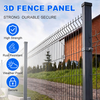 Kit de clôture et portail 3D en métal, portail coulissant simple, poteau en Y, poteau en forme de pêche, poteau en H, revêtement poudré, clôture de voie d'accès, panneau de clôture 3D