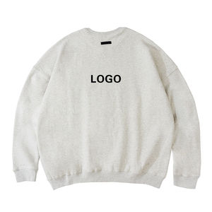 Custom Men's Polyester/Cotton <b>Short</b> <b>Sleeve</b> Terry Blank Ribbed Crew Neck <b>Sweatshirt</b> Oversized Rhinestone Digital Printing Winter - Product Image 1