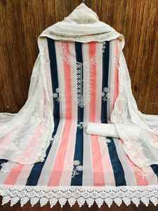 FOUX JORJET-Vêtements Salwar Kameez pour mariage, broderie et impression numérique - Product Image 3