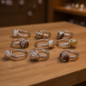 Stylish Silver Plated Fashion <b>Rings</b> with Natural Stone Accents for Resale Collections - Product Image 3