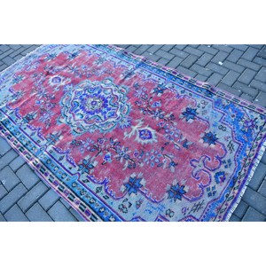 พรมวินเทจสไตล์ตุรกี ขนาด 4.5x7.8 ฟุต พรมขนสัตว์สีแดง - Product Image 4