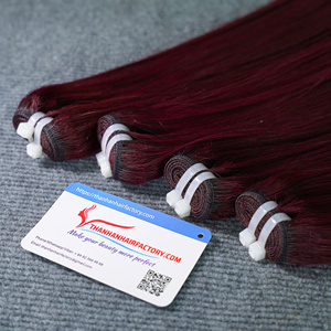 Prix de gros usine cheveux lisses couleur bordeaux foncé 100% extensions de cheveux vietnamiens de haute qualité - Product Image 3
