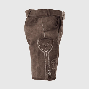Short Lederhosen pour hommes 100% Short bavarois en cuir avec motif brodé Fabriqué au Pakistan avec service OEM - Product Image 2
