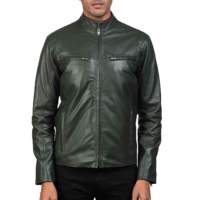 Blouson de motard en cuir de vache véritable pour homme, style urbain, col montant, fermeture éclair frontale, personnalisable, imperméable, vente en gros