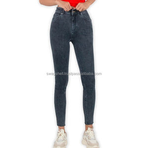 Haute Qualité Femmes Spandex Coton Respirant Jeans Top Vente Extensible Denim Logo Personnalisé Style Décontracté Plus La Taille Solide - Product Image 6