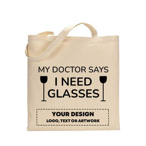 Bolsas de Vino con Diseño 'Mi Doctor Dijo que Necesito Gafas' con Patrón de Color Sólido - Product Image 2