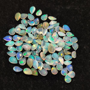 Ópalo etíope Natural de pera de 7x5mm, Ópalo etíope auténtico de corte de pera, Gema de ópalo completa de fuego de alta calidad para joyería - Product Image 3