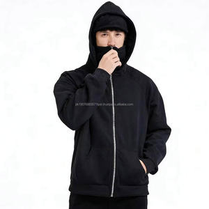 Sudadera con Capucha Balaclava Personalizada con Logotipo Bordado, 600GSM, Algodón Grueso, Hombros Caídos, Unisex, Estilo Urbano, para Invierno y Actividades al Aire Libre - Product Image 1