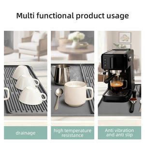 Eco-Friendly Classic Square Drinking Accessories Bar Coffee Machine Pad Drink <b>Mats</b> Personalized Customized <b>Silicone</b> <b>Mat</b> - Product Image 6