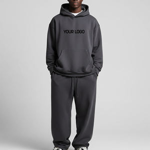 Conjunto Deportivo Informal de Invierno de Alta Calidad, Sudadera Holgada de Color Sólido y Pantalones Deportivos Holgados, Ropa Deportiva Moderna para la Calle - Product Image 4