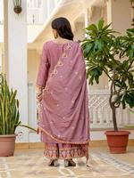 Ensemble Sharara en soie chinon pure, magnifique et élégant, style indien et pakistanais, ensemble Sharara ethnique lourd, noir, pour les fêtes et les mariages, pour femmes