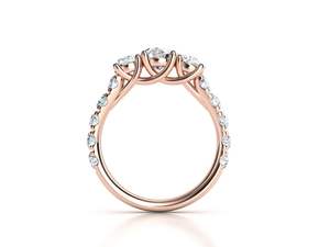 Anillo solitario popular elegante con diamantes certificados elaborado en oro rosa puro de 14kt Diamante de corte redondo cultivado en laboratorio con claridad VVS - Product Image 2