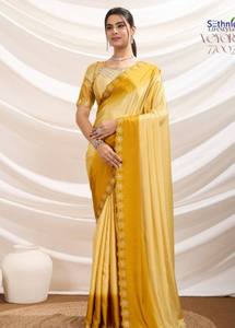 Saree en crêpe bicolore teint en vrac en gros avec pierre complexe pour les fêtes, les mariages et les événements formels - Product Image 2