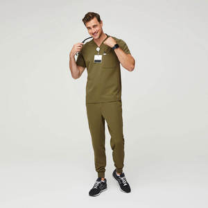 ชุดเครื่องแบบพยาบาลแขนสั้นเนื้อนุ่มเครื่องแบบโรงพยาบาลสำหรับผู้หญิงผู้ชาย - Product Image 5