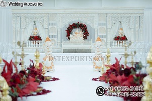 Decoración de Recepción de Boda con Escenario de Cristal de Concepto Abierto, Diseño Exclusivo de Espacio Abierto con Temática Dorada, EE. UU. - Product Image 2