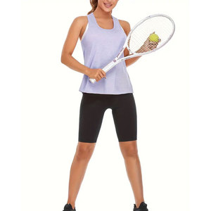 2025 nueva llegada Oem hecho a medida de alta calidad de secado rápido tela transpirable estilo deportivo con cuello de correa gimnasio camisetas sin mangas para mujer - Product Image 6
