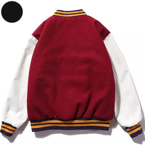 Boxy Varsity Jacket Baseball Lettermen Jacket Music Band Mens Letters Embroidery Patchwork College Jackets - Product Image 2