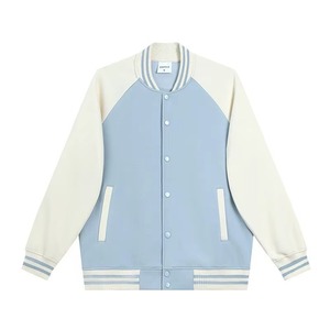 2026 Best Quality Cotton Fleece Versity <b>Stand</b> Collar Jacket Colorful Sleeves Front Logo for Autumn Winter - Product Image 2