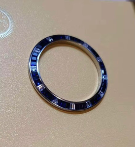 Luxira Jewels Luxury Blue Baguette Iced Handmade Custom Diamond Look Stainless Steel 40mm Watch Bezel Wristwatch <b>Tool</b> <b>Part</b> - Product Image 3