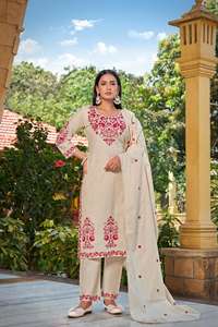 Kurti ชุดใส่ทำงานลำลองทันสมัยสำหรับเด็กผู้หญิงเนื้อผ้านุ่มและดีไซน์แขนแฟนซี - Product Image 5