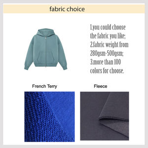 Personalizado Unisex francés Terry doble cremallera holgado peso pesado ácido lavado hombres capucha Sudadera con capucha de gran tamaño hombro caído - Product Image 6