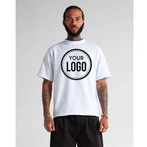 Camiseta de manga corta Shaka Wear para hombre, camiseta de gran tamaño recortada de peso pesado, camisetas holgadas de moda con cuello redondo y logotipo estampado para hombre - Product Image 2