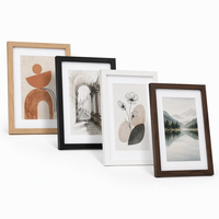 Bingkai Foto Kayu Oak 5x7" 8x10" A4 Langsung dari Pabrik Bingkai Foto Kayu Hitam Alami Modern Bingkai Kaca Set Bingkai Meja Seni Akrilik
