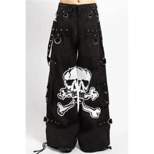 Pantalon de style gothique et effrayant, grand crâne, 100% coton, imprimé personnalisé, pantalon unisexe - Product Image 5
