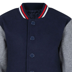 Chaqueta universitaria gris de alta calidad, estilo callejero informal de invierno, cierre de botón de cuerno personalizado, bordado con capucha, tela suave, servicio OEM - Product Image 2