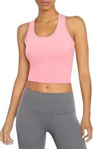 Soutien-gorge de sport respirant sans armatures à maintien élevé avec col halter, fermeture à boutons, logo sur la bonnette et doubles bretelles pour le yoga - Product Image 2