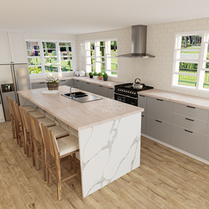 Encimera de madera maciza duradera de diseño moderno encimera de muebles de interior con precio de fábrica de madera de caucho - Product Image 5