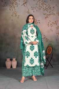 Ensemble 3 pièces en pur coton pour adultes, vêtements indiens et pakistanais imprimés à la main - Product Image 4