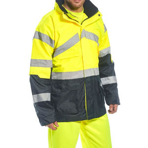 Chaqueta de trabajo de construcción para hombre Hi Vis Lona DE SEGURIDAD reflectante de invierno de alta calidad con características personalizables - Product Image 2