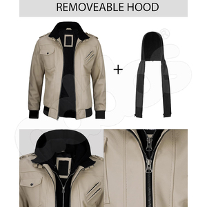 แจ็กเก็ตหนังผู้ชาย, แจ็กเก็ตหนังคอปกตั้งสำหรับขี่มอเตอร์ไซค์น้ำหนักเบา - Product Image 6