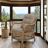 Fauteuil de loisirs en rotin américain, design moderne capitonné, modulaire, pour la maison, le bureau, le salon, confortable, élégant, durable, tissé à la main, haut de gamme
