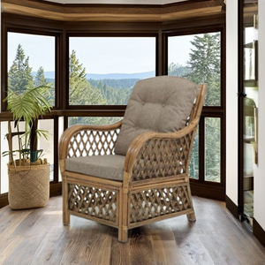 Sillón de Ratán Americano, Modular, Acolchado, Diseño Moderno, para Hogar, Oficina, Sala de Estar, Cómodo, Elegante, Duradero, Tejido a Mano - Product Image 4