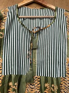 Femmes été bohème Hippie Midi Mini robe décontracté coton avec col profond bloc imprimé chaîne naturelle plus proche pour les mariages filles - Product Image 3