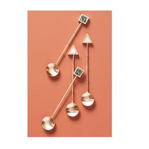 Metal Dessert Scoop <b>small</b> Head Matte Mini Silver Gold Stainless Steel Coffee Stirrer Mini Spoon - Product Image 2