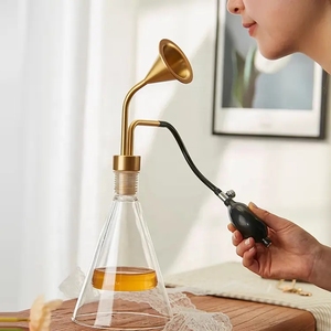 Cho rượu vang trắng smeller tinh dầu 80ml/300ml nước hoa mùi thiết bị hiển thị Brass Double-walled Glass hương thơm thử nghiệm chai - Product Image 1