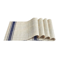 Set de table carré en bambou naturel beige, texture minimale, finition résistante à l'eau, matériau écologique indien, collection de vente en gros pour la salle à manger