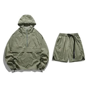 Vente chaude Ensemble Short à Capuche Coupe-Vent Personnalisé de Haute Qualité à Bas Prix Ensemble Deux Pièces Streetwear Unisexe - Product Image 1