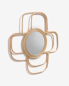 Miroir mural rond en rotin de style nordique, décoration murale créative, miroir suspendu pour salle de bain, Dressing, miroir mural en rotin - Product Image 2